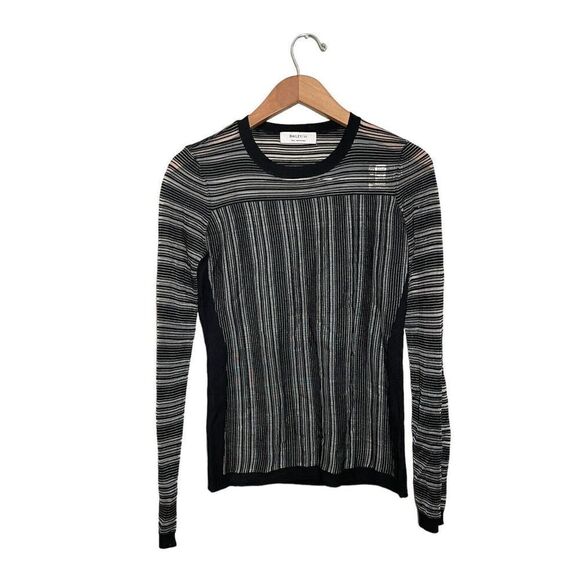 Revolve Bailey 44 Two Way Street‎ Top Women’s Small Sheer Stripe Black - Picture 3 of 8